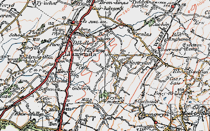 Old map of Rhos Isaf in 1922