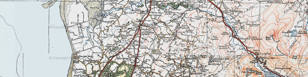 Old map of Rhos Isaf in 1922