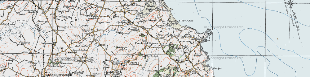 Old map of Rhôs Lligwy in 1922
