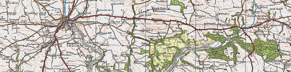 Old map of Rhos, The in 1922