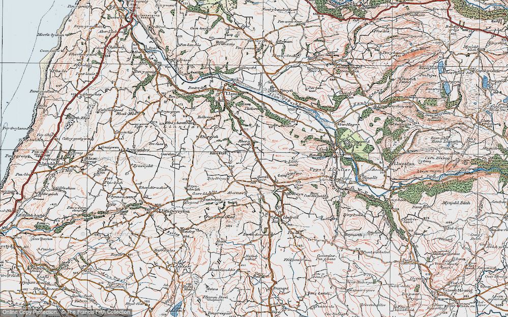Old Map of Rhos-y-garth, 1922 in 1922