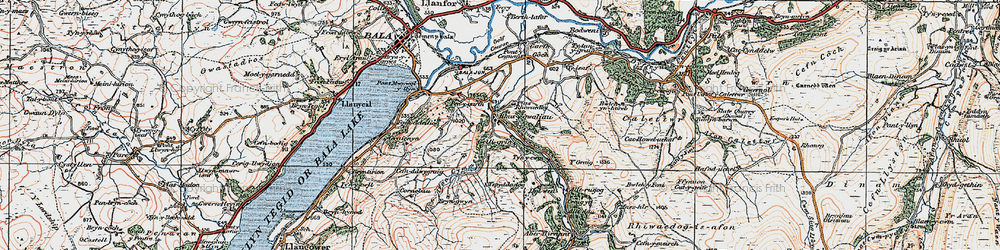 Old map of Afon Cymerig in 1922
