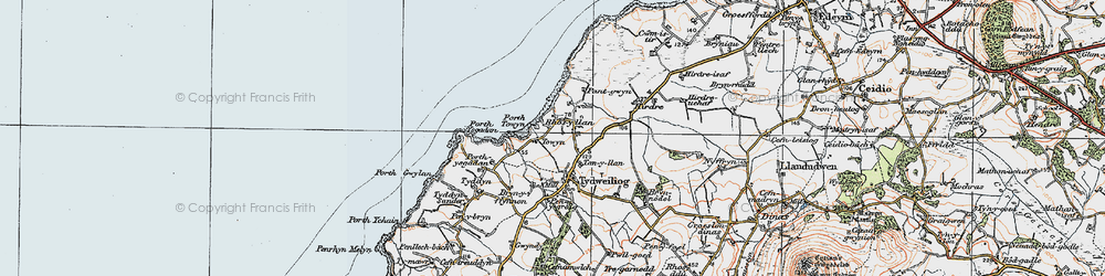 Old map of Porth Towyn in 1922