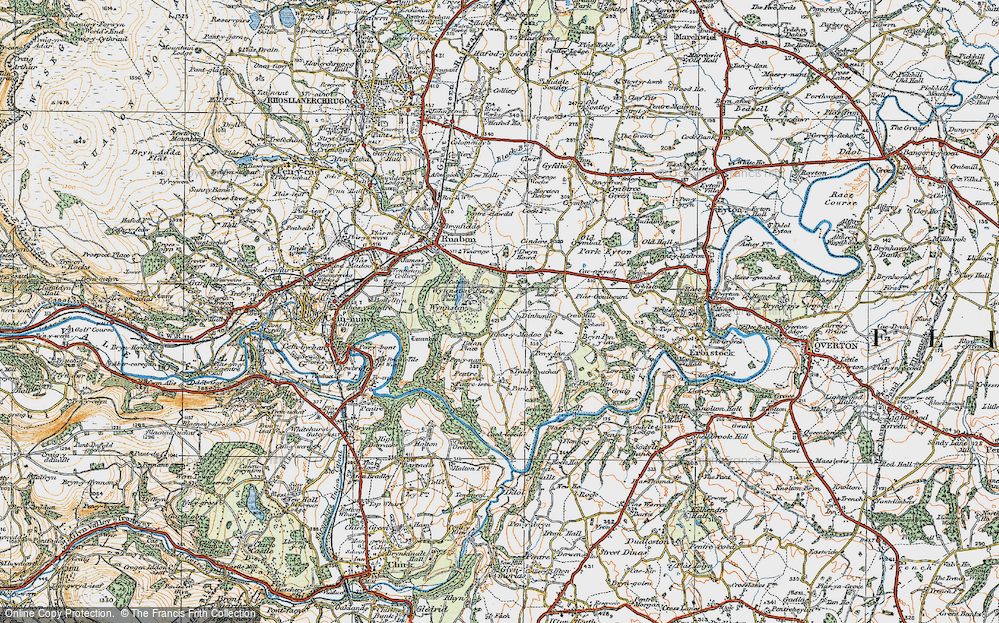 Old Map of Rhos y madoc, 1921 in 1921