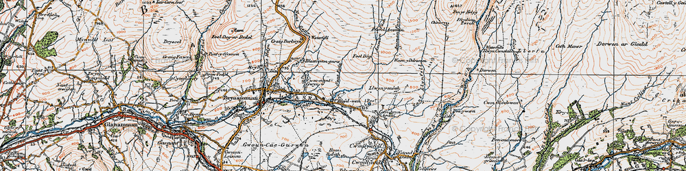 Old map of Aman Fach in 1923