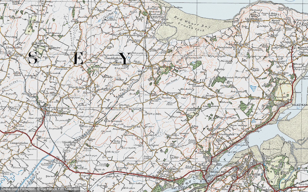 Old Map of Rhoscefnhir, 1922 in 1922