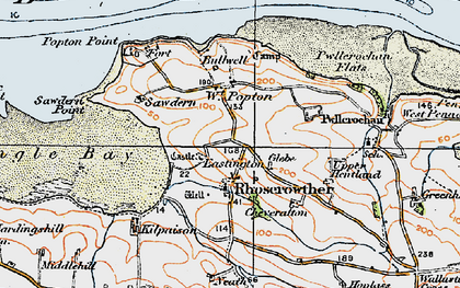 Old map of Rhoscrowther in 1922