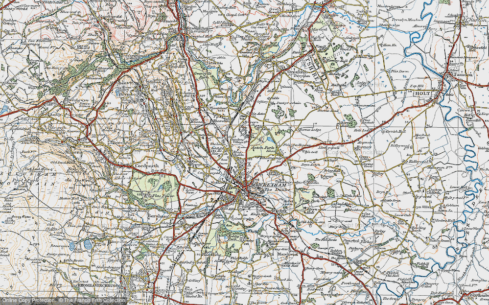 Old Map of Rhosddu, 1921 in 1921