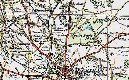 Old map of Rhosddu in 1921