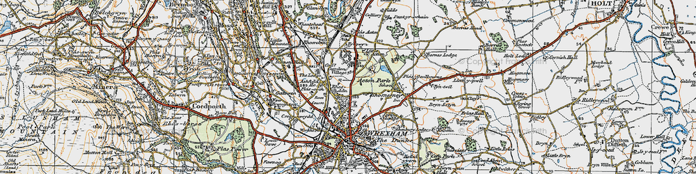 Old map of Rhosddu in 1921