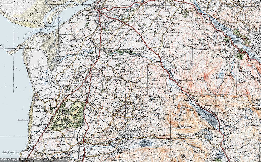 Old Map of Historic Map covering Bodgarad in 1922