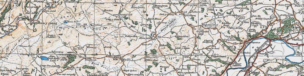 Old map of Rhosgoch in 1919