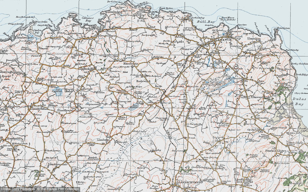 Old Map of Rhosgoch, 1922 in 1922