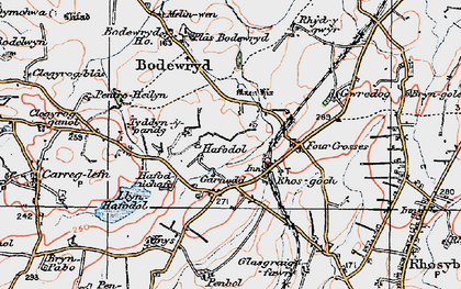 Old map of Rhosgoch in 1922