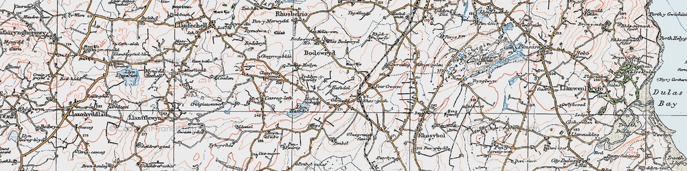 Old map of Rhosgoch in 1922