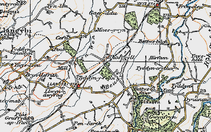Old map of Afon Wen in 1922