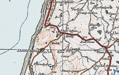 Old map of Rhoslefain in 1922