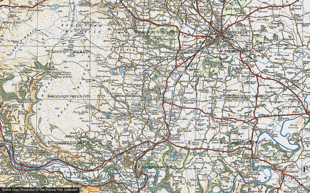 Old Map of Rhosllanerchrugog, 1921 in 1921