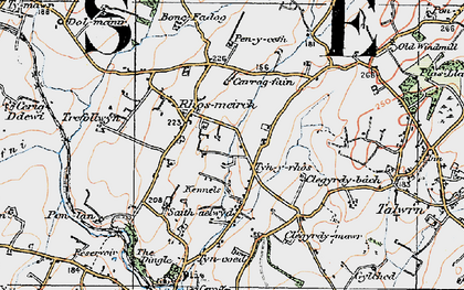 Old map of Rhosmeirch in 1922