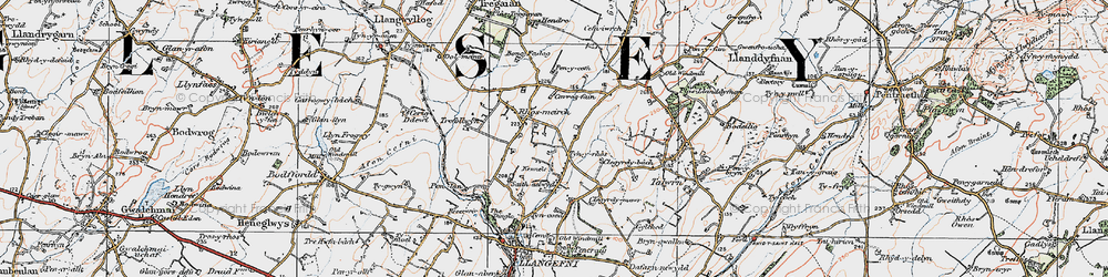 Old map of Rhosmeirch in 1922