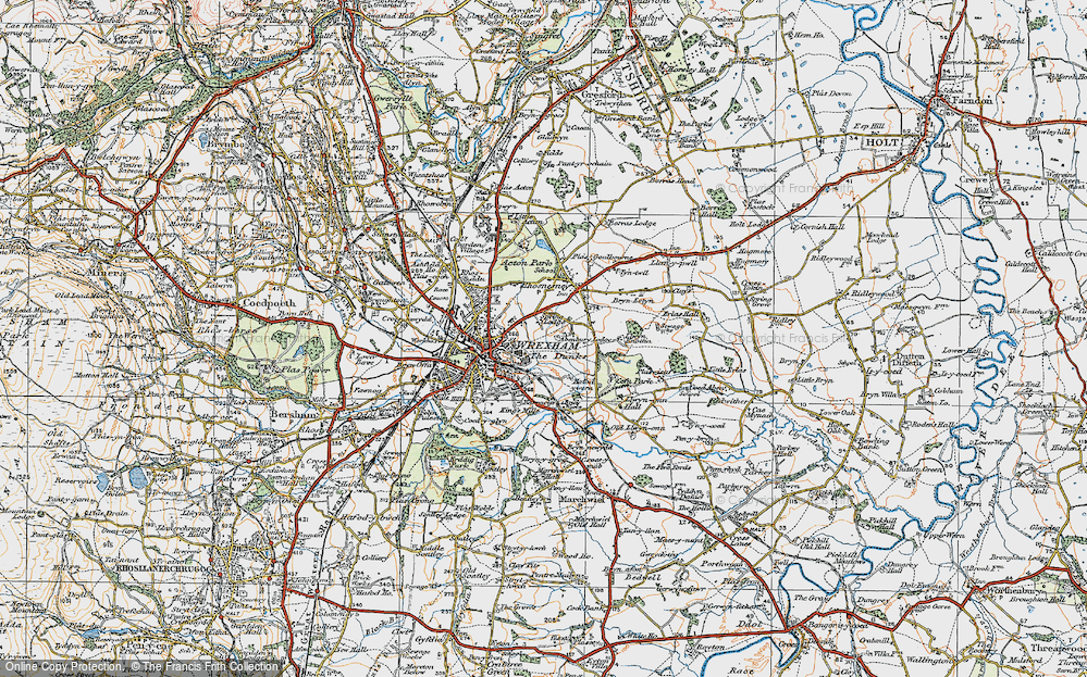 Old Map of Rhosnesni, 1921 in 1921