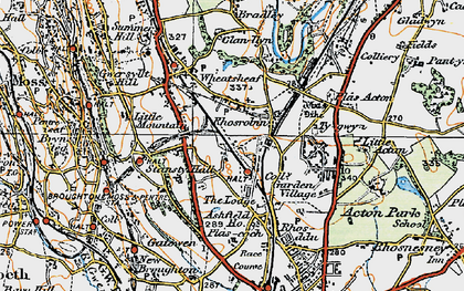 Old map of Rhosrobin in 1921