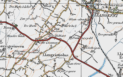 Old map of Rhostrehwfa in 1922