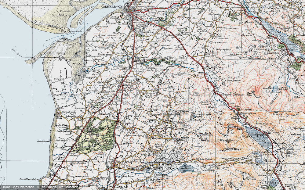 Old Map of Rhostryfan, 1922 in 1922