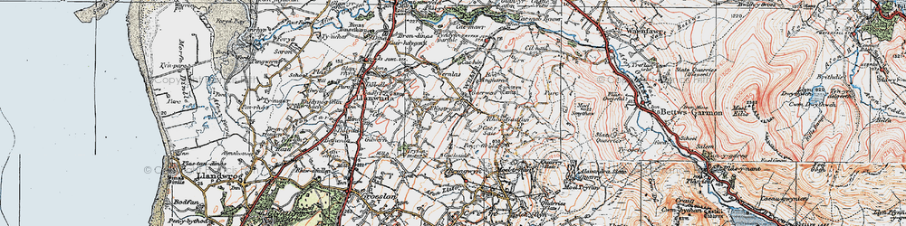 Old map of Rhostryfan in 1922