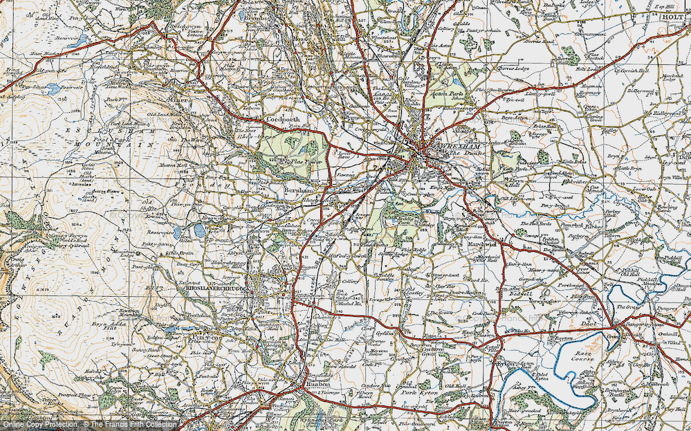 Old Map of Historic Map covering Hafod-y-bwch in 1921