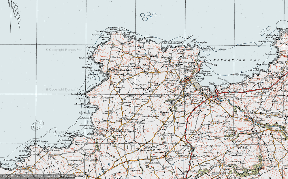 Old Map of Rhosycaerau, 1923 in 1923