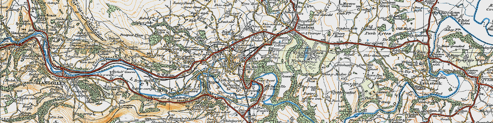 Old map of Rhosymedre in 1921