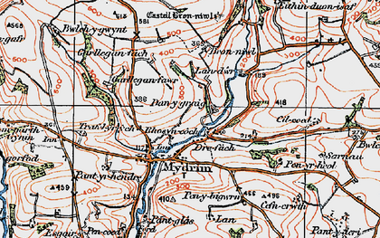 Old map of Rhosyn-coch in 1922