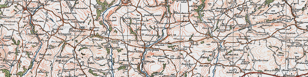 Old map of Brynwl in 1922