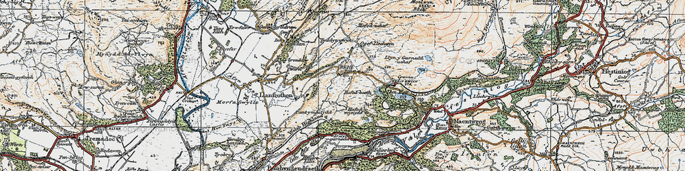 Old map of Rhyd in 1922