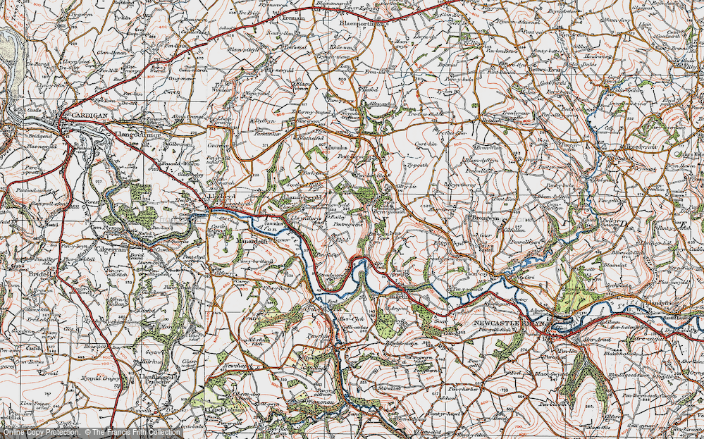 Old Map of Rhyd, 1923 in 1923