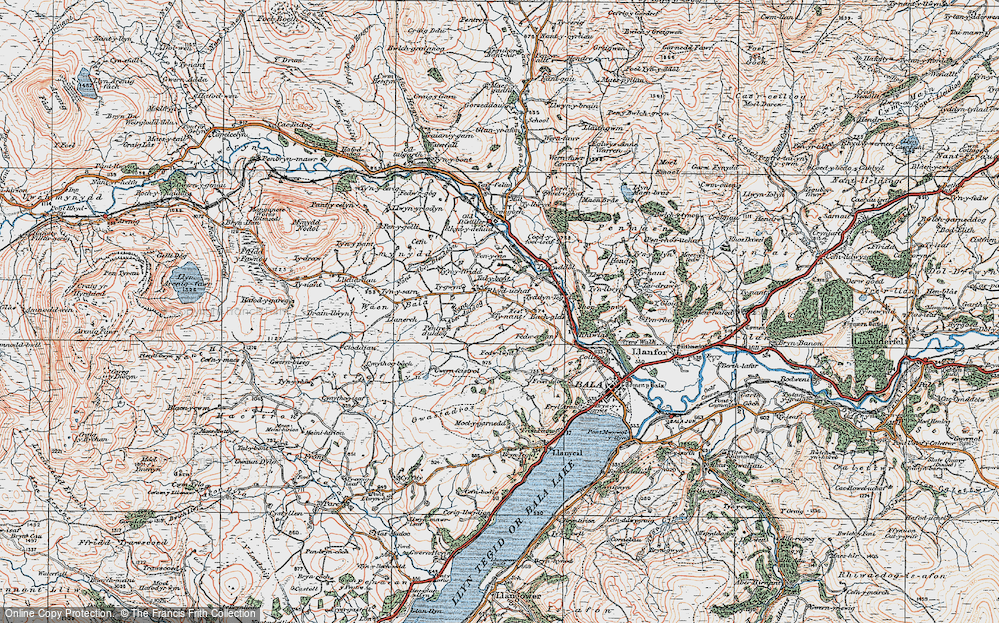 Old Map of Rhyd-uchaf, 1922 in 1922