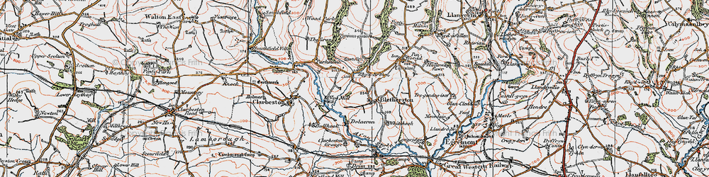 Old map of Rhyd-y-Brown in 1922
