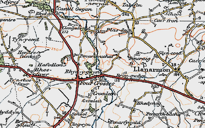 Old map of Rhyd-y-gwystl in 1922