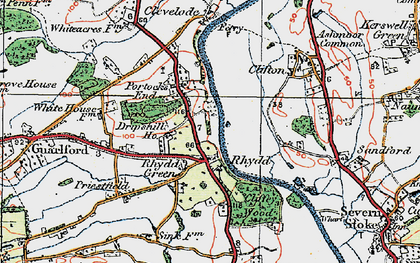 Old map of Rhydd in 1920