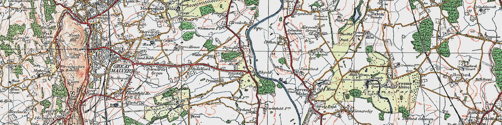 Old map of Rhydd in 1920