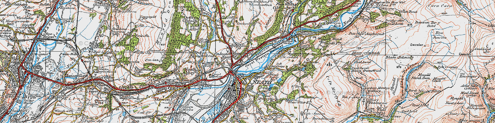 Old map of Rhydding in 1923