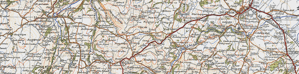 Old map of Fron in 1922