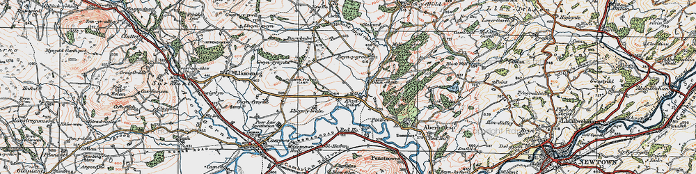 Old map of Rhydlydan in 1921