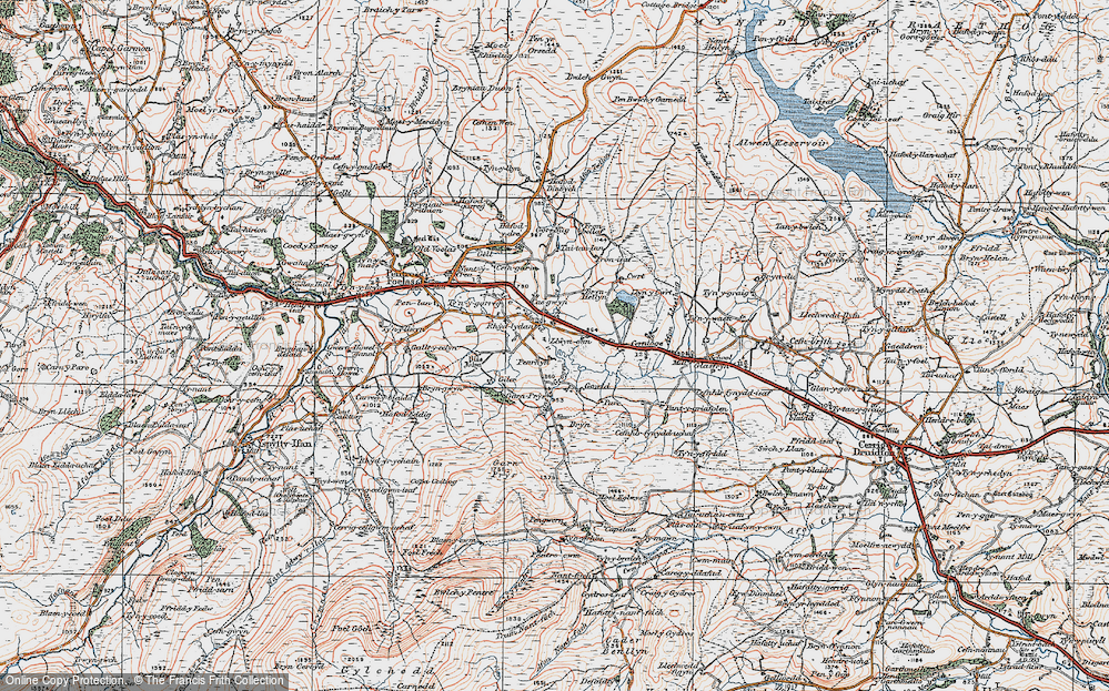 Old Map of Rhydlydan, 1922 in 1922