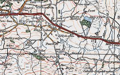 Old map of Rhydlydan in 1922