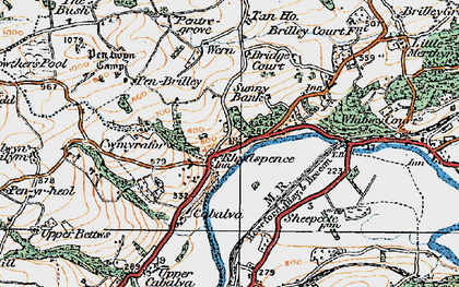 Old map of Rhydspence in 1919
