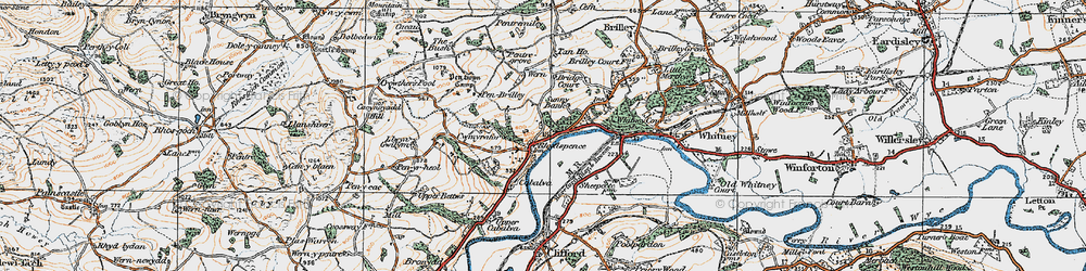 Old map of Rhydspence in 1919