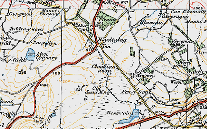 Old map of Rhydtalog in 1924