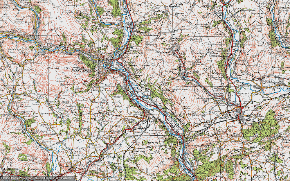 Old Map of Rhydyfelin, 1919 in 1919